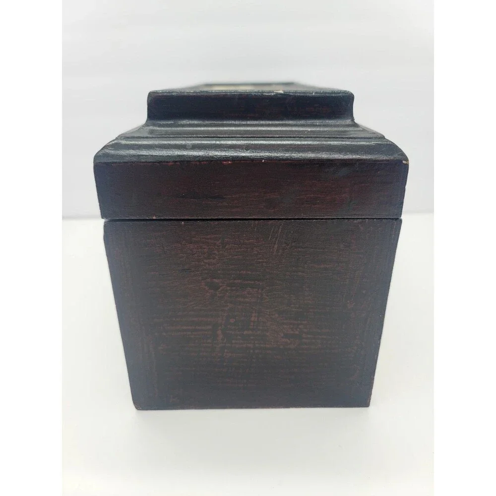 Vintage Wooden Hand Painted Hinged Trinket Box Floral